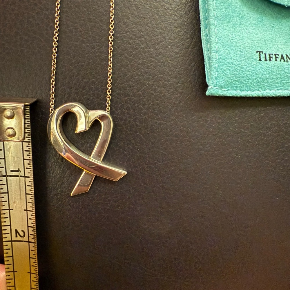 Tiffany & Co. Sterling Silver Paloma Picasso Loving Heart Chain Necklace 24" - Picture 6 of 10